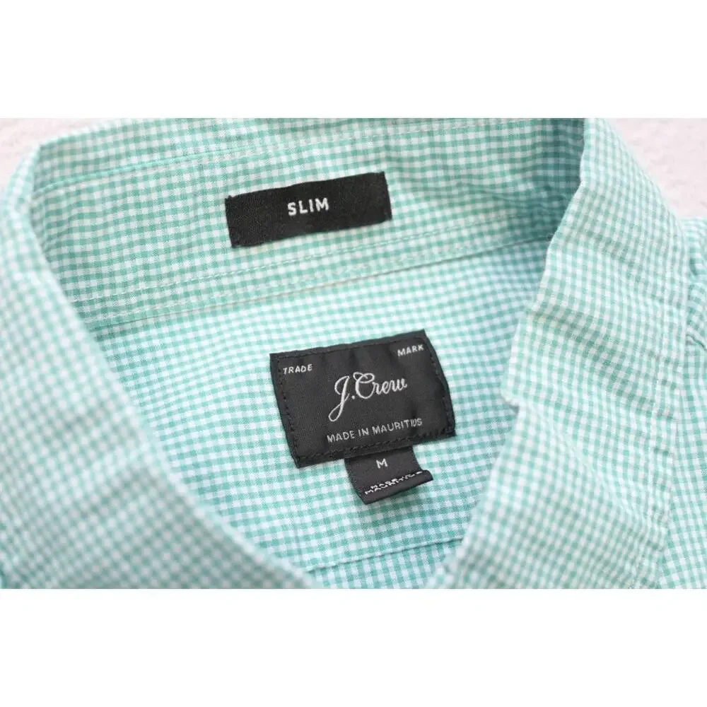 J Crew Slim Fit Flex Button‎ Up Dress Shirt Plaid Long Sleeve Mens Sz Medium
